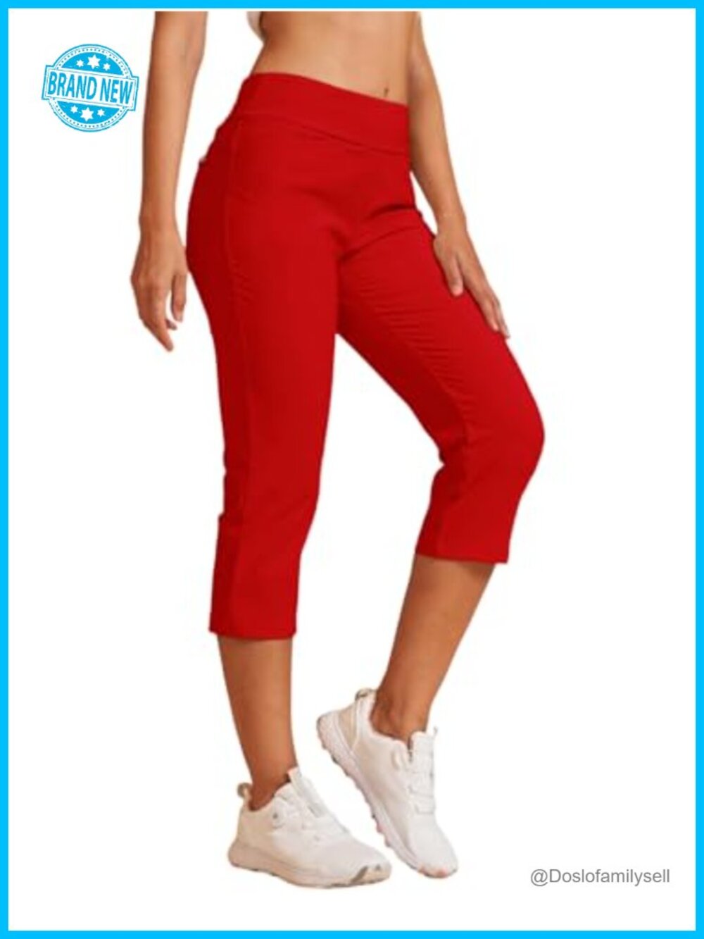 Women's Golf Capri Pants with Pockets Stretch UPF 50+